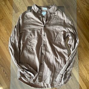J. Crew Men’s long sleeve brushed twill light brown corduroy button-up